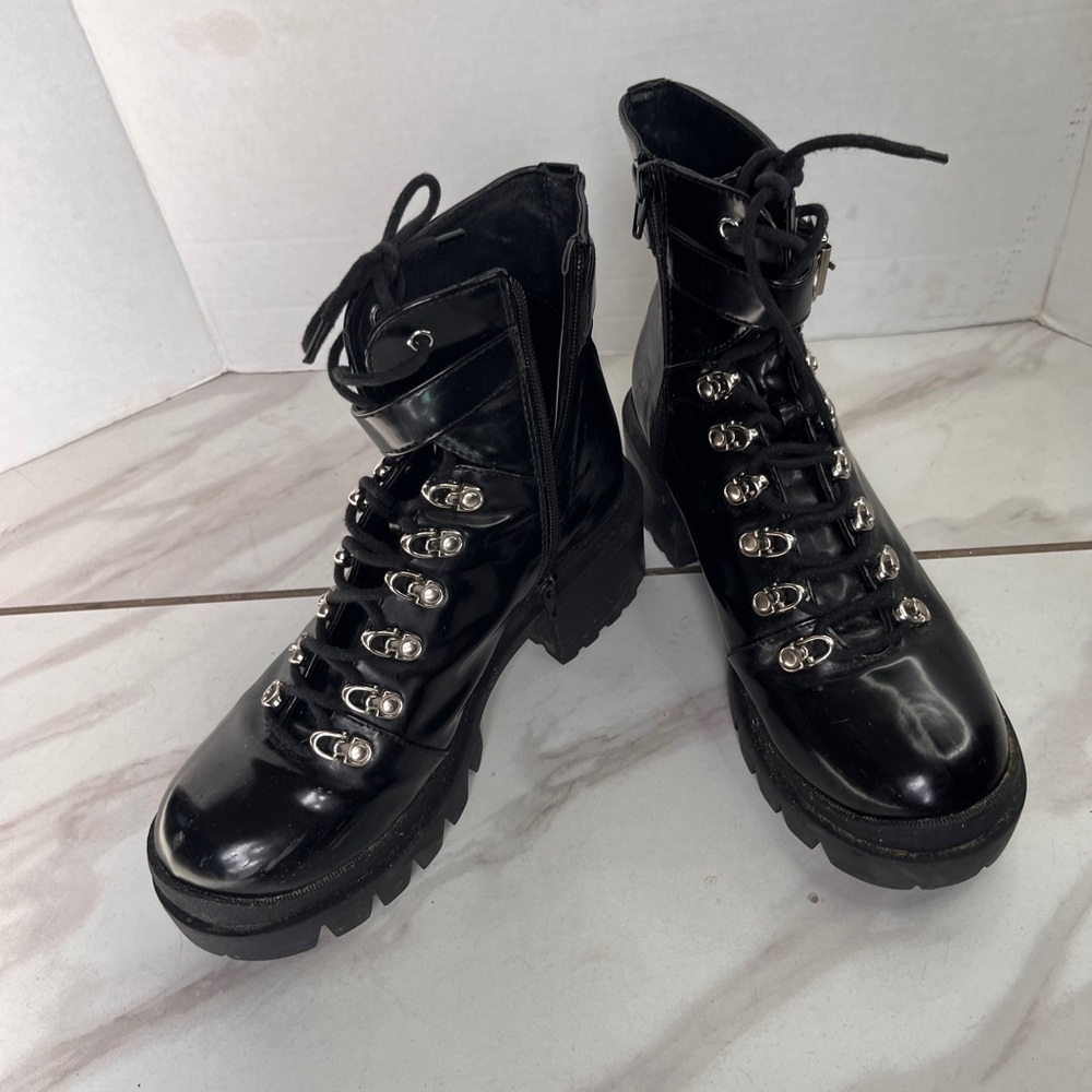Jeffrey Campbell "Czech" Platform Combat Boots. PRE OWNED SIZE 9M - Picture 10 of 12